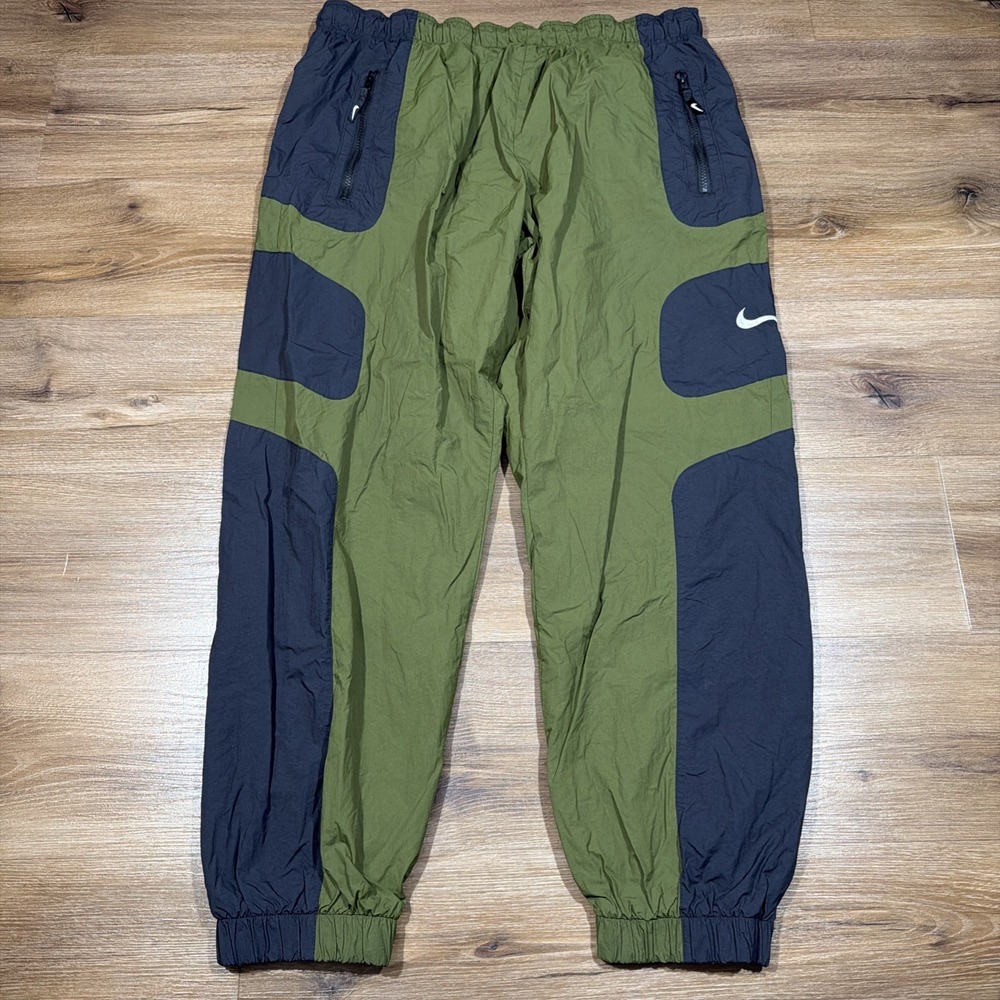 Nike Sportswear Mens 2XL Re-Issue Lined Woven Track Pants BV5215-010 Olive Black